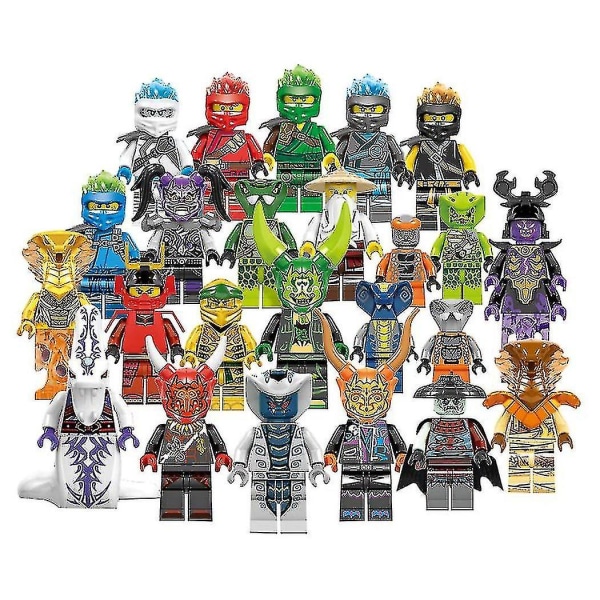 Set med 24 st Ninja Minifigurer Byggklossar Leksaker Barn Present -baa