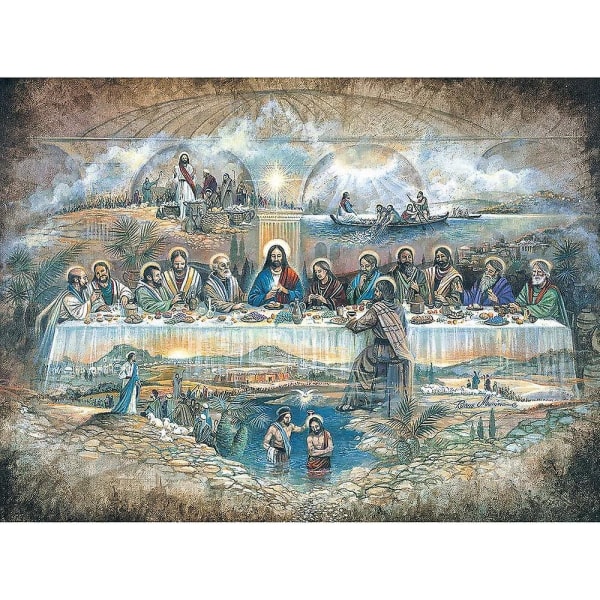1000 bitars pussel för vuxna - Nattvarden pussel av Ruane Manning - Jesus Easter Biblical Religious Holy 15.75* 11.02 IN(300 Piece)