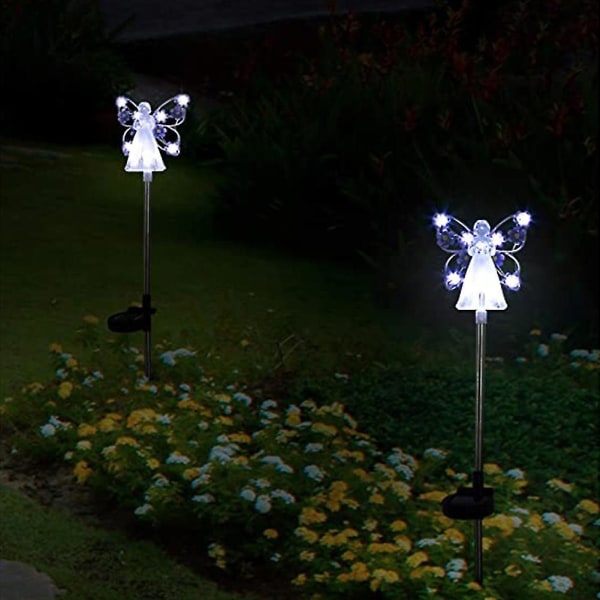 Vanntett Solar Angels Light Energisparende Solar Garden Angels Light For Gjerder Fortau Balkonger Pink