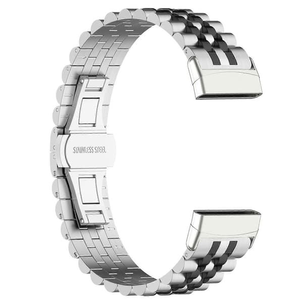 Til Fitbit Versa 3/Versa 4 Urremme i rustfrit stål, 5 perler, udskiftningsurrem med værktøj Multicolor Style G