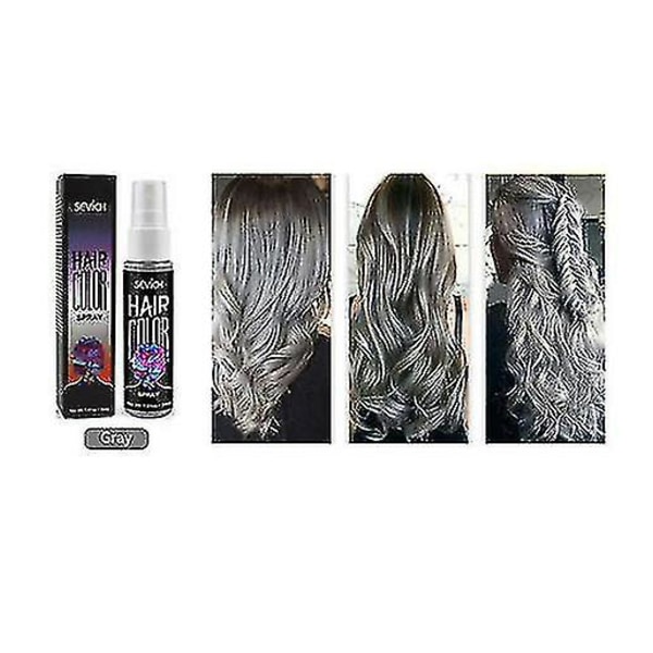 30ml 5-färgad flytande spray tillfällig hårfärg Unisex hårfärgning direkt Grey
