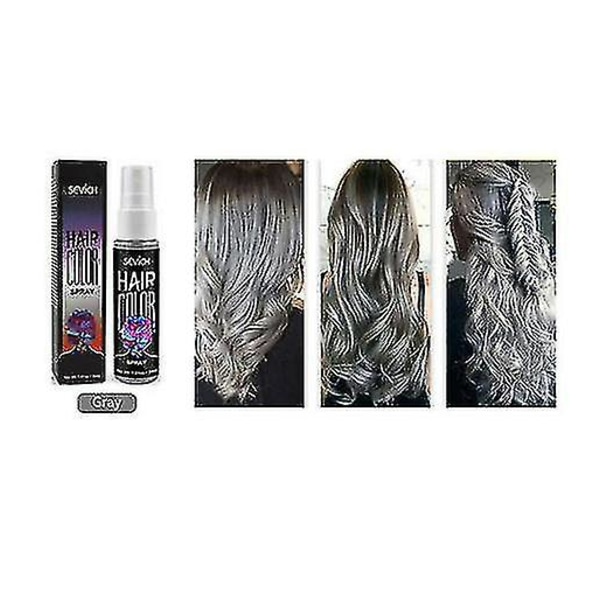 30ml 5 Farve Flydende Spray Midlertidig Hårfarve Unisex Hårfarve Farve Instant Grey