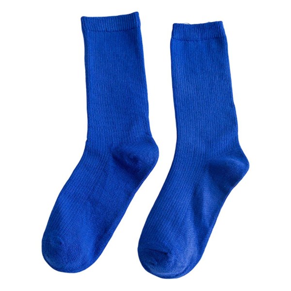 Fargerike sokker tynne bomullssokker Myk pustende høyelastisk sokk for voksent barn SAPPHIRE BLUE Child