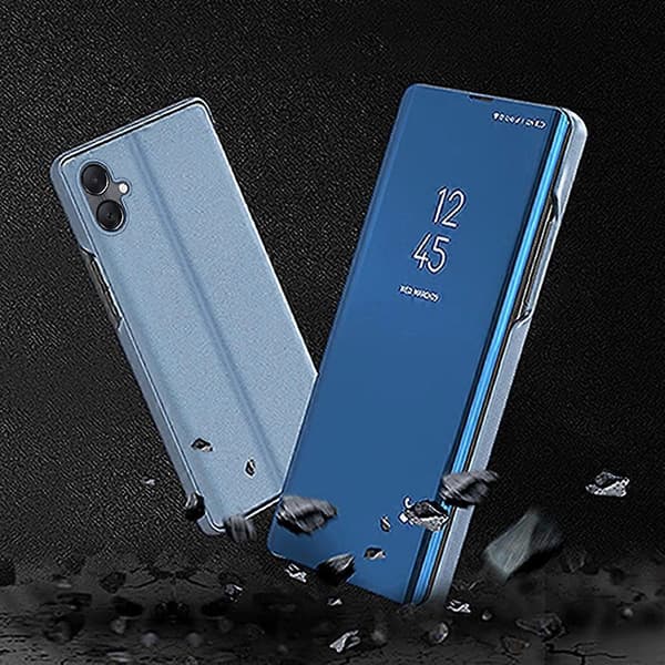 Til Samsung Galaxy A06 4G Etui View Window Stand Læder Flip Telefoncover Multicolor Blue