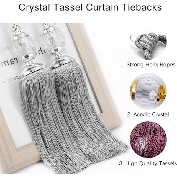 #Pakke med 4 Tassel Gardinbindere Gardinholder Vindueophæng #