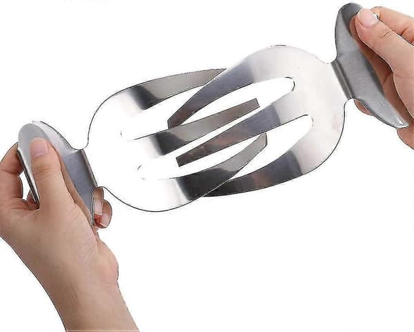 2 salathænder, salatservere i rustfrit stål, køkkenhjælper pastaservere