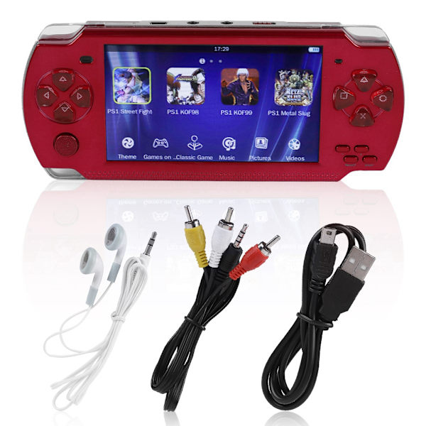 Smooth LCD Handheld Game Console Comfortable Player with Red Buttons