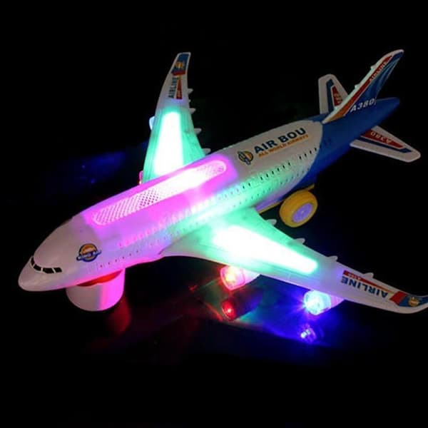 Leksaksflygplan Barn Elektriskt Ljus & Musik Flygplan Airbus Bump Flygplan .Present