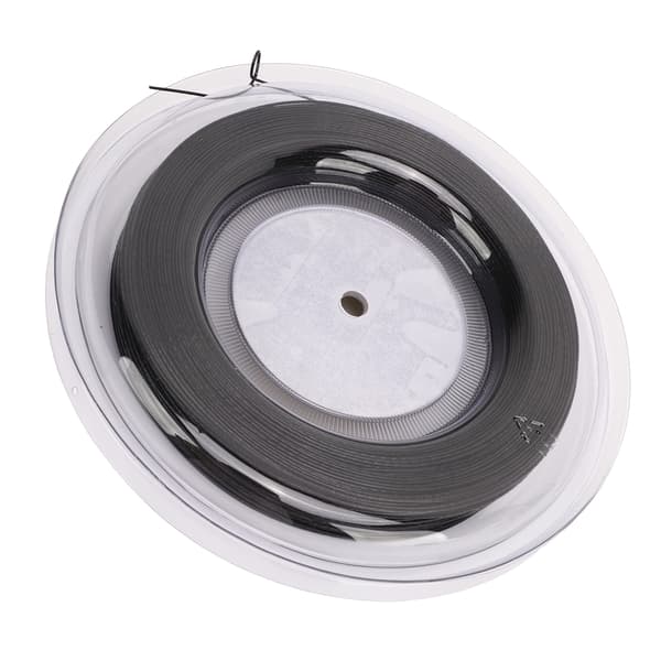 1.25mm Double Ribbed Patterned Impact Resistant Polyester Tennis Racket String 200M Black for Teenager