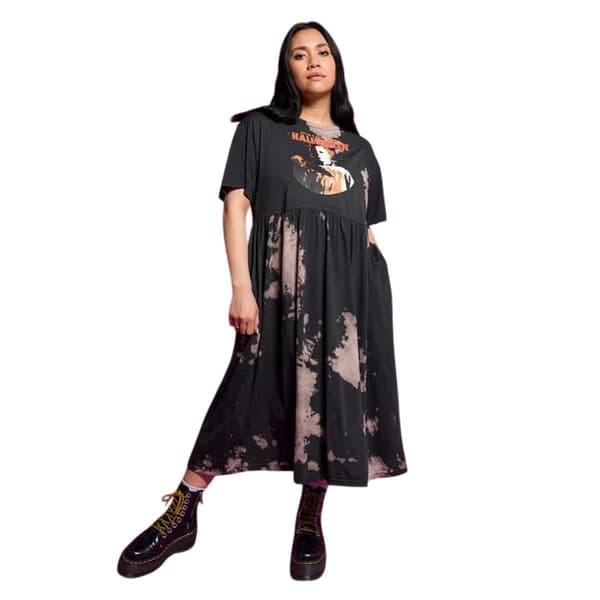 Halloween Dame/Kvinner Tie Dye Smock Kjole M Kullgrå Charcoal M