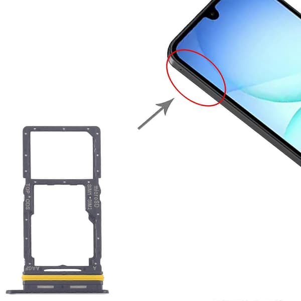 Til Samsung Galaxy A17 5G SM-A176B KOMPATIBELT SIM + SIM / Micro SD-kortbakke Black