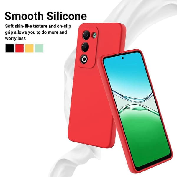 Flytende silikon deksel med håndstropp til Oppo A5 5G/ 4G/ A5m 4G Red
