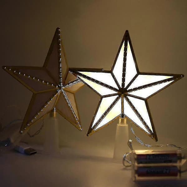 Christmas Tree Star Topper Plastic LED Lamp USB Powered