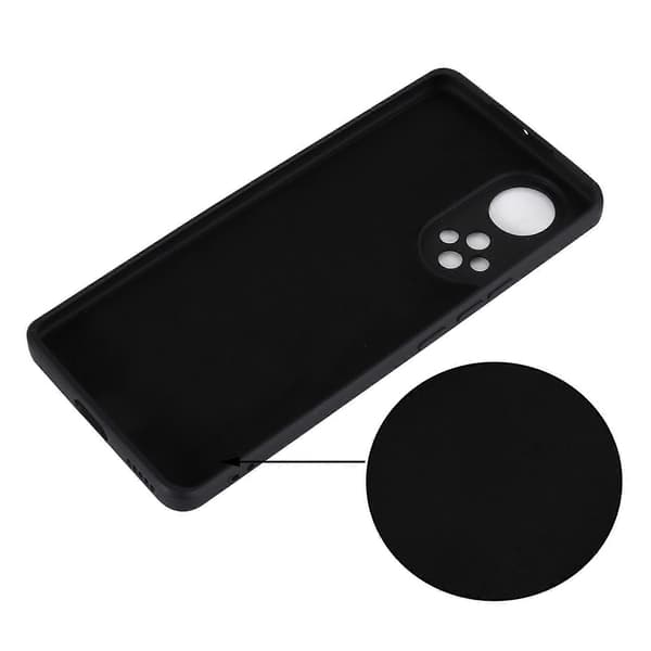 Solid farve flydende silikone, faldfast, fuld dækning beskyttelsesetui til Huawei Nova 9 Black