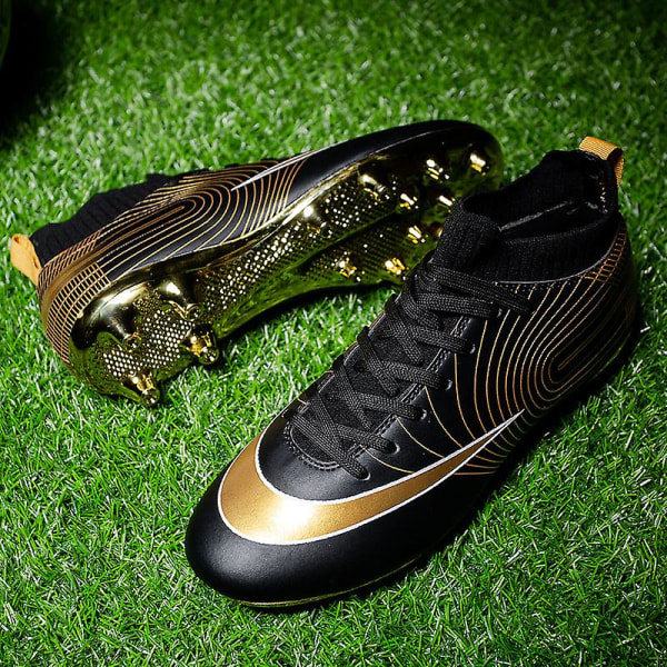 KIDENG Herr Fotbollsskor Vuxen Hög Ankel Fotbollsskor Gräs Träning Sport Skor Sneakers Yj32751G Black 39