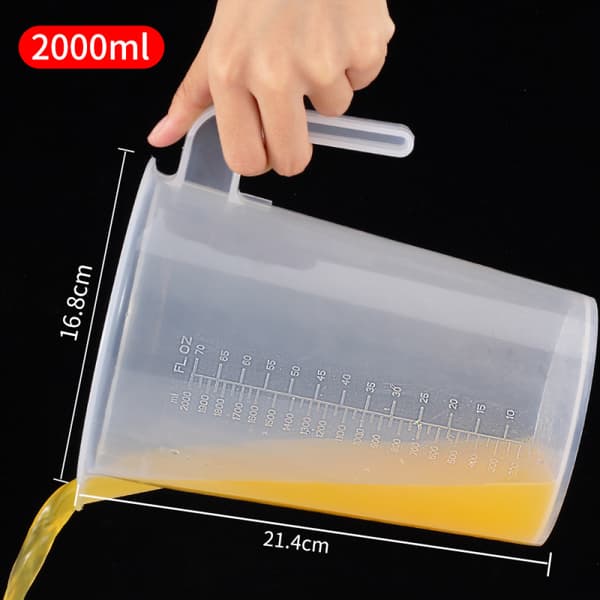 Plastic Measuring Cup for Kitchen with Scale, Baking Measure, Transparent Measuring Cylinder, 100ml ~ 5000ml Large Capacity. (7 Pcs)