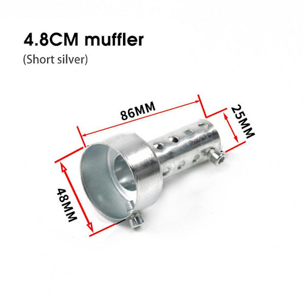 Motorcykel Avgassystem 35mm 42mm 45mm 48mm 60mm Db Killer Avgassystem Dämpare Motorcykel 48MM Short Silver