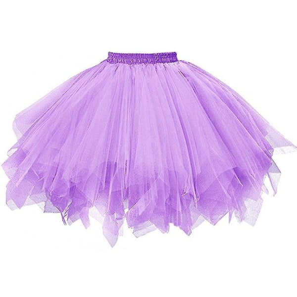 Kjol Clearance Dam högkvalitativ veckad gasväv kort kjol Vuxen Tutu danskjol Purple