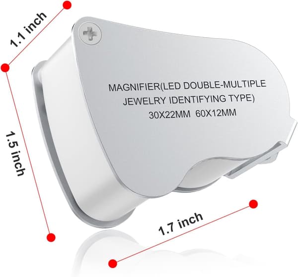 30 X 60 Juvelerlupe, LED-belyst forstørrelsesglass Urmaker, G