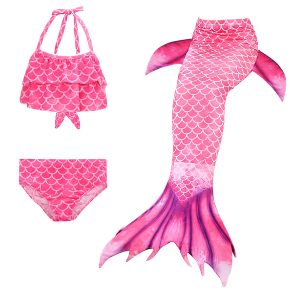 3-delt sæt piger havfrue hale bikini badetøj sæt STYLE 2 STYLE 2 140cm