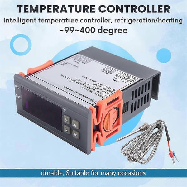 Digital temperaturregulator -99-400 grader PT100 M8 probe termoelement sensor indlejret termostat