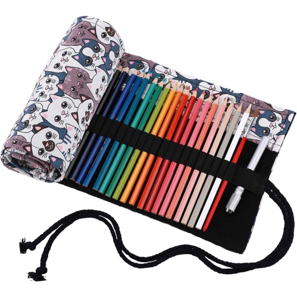 Canvas värillinen kynälaukku käsin rullattava case 72 värikynälle geelikynä Artist Pen