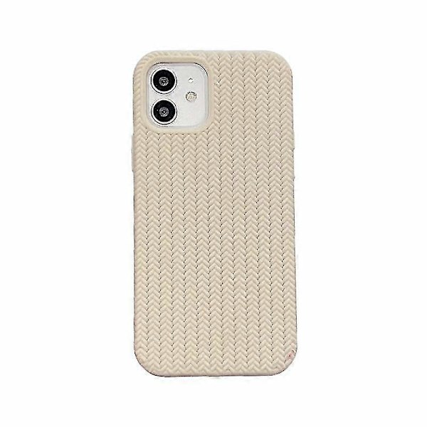 For Iphone 12 Pro Max Silikondeksel med sildebensmønster (hvit)