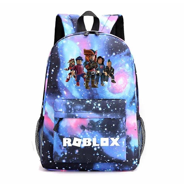Roblox Galaxy -reppu Teineille Tytöille ja Pojille, Lapsille, Koululaukku, Kirjakassi, Kevyt Matkareppu, Lahja Galaxy Blue