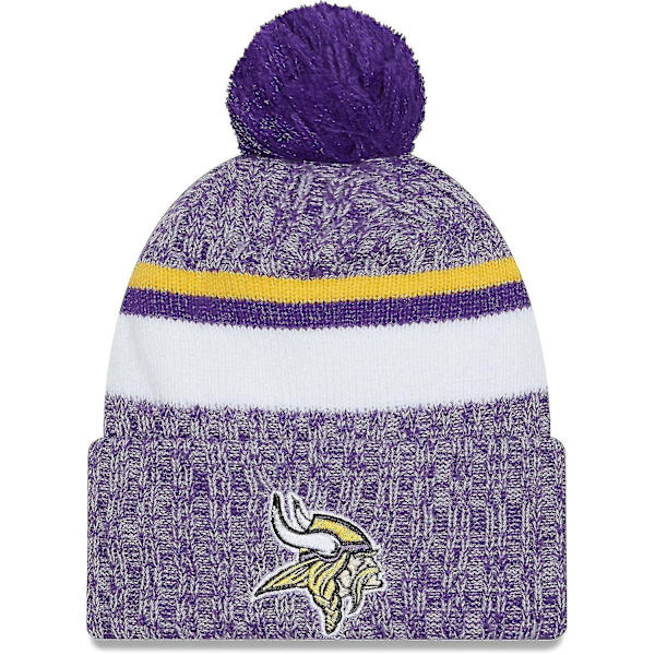 NFL Sideline Sport Stickad Mössa Amerikansk Fotboll 2023/2024 Vintermössa Med Pompom One Size Alla Lag SportKnit Viking-Purple31883