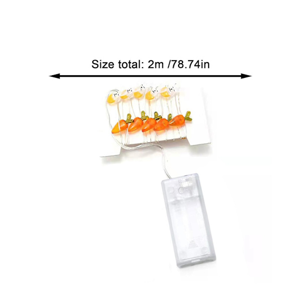 Meterlampa Sträng Påskdekoration Ägg Kanin Form Ljussträng Led Ljus Pvc Flerfärgad Vanlig Batterilåda Dekorera 2 meter 20 lights