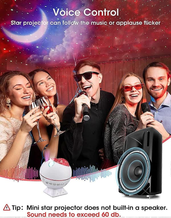 Mini LED Star Projector Night Light, 120 Rotating Remote Controlled Galaxy Lighting Effects Cloud Lamp Perfect Gift for Kids (Mini White)