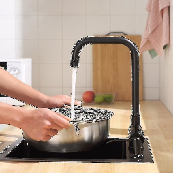 Belita Amy 360 Svingbar Køkkenhane Foldbar Enkeltgrebs Vaskhane Foran Vindue Rustfrit Stål Sort (bedst)