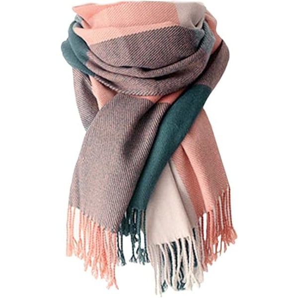 Dam lång pläd filt tjock överdimensionerad vinter/varm halsduk stor tartan halsdukar wrap sjal gåvor