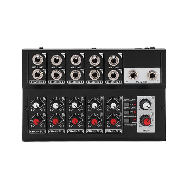 10-channel Mixer Console Audio Mixer Sound Mixing Board with 2 Main Volume Knobs US Plug AC100-240V