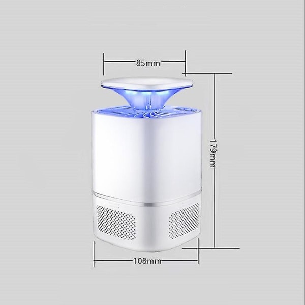 Indendørs Insektsfælde Fangst Dræber Til Myg, Myg Fælder Fanger Flyvende Insekter Indendørs Med Sugning, Insektlys White