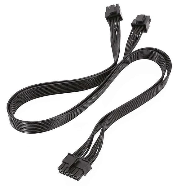 12-benet til dobbelt 8-benet (6+2) PCI-E modulært strømkabel (60 cm)