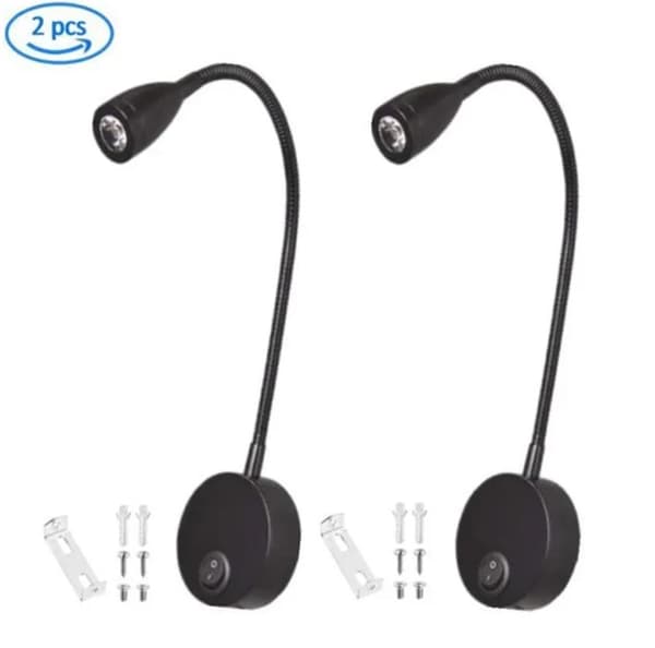 Reading Lamp - LED Wall Lamp - Aluminum - 6000k Cool White - Requires 2 Bulbs, Small Night Light