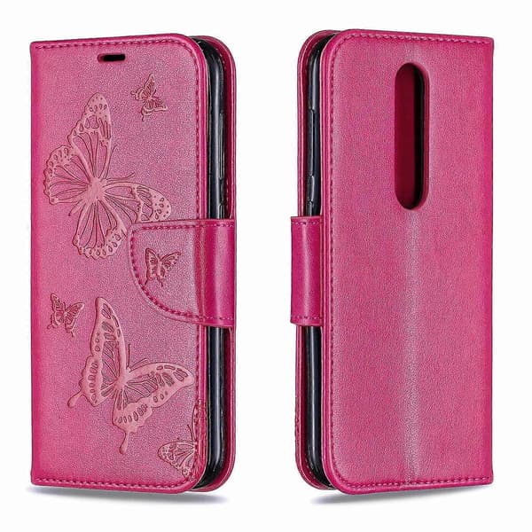 Imprint Fjäril Läder Plånboksfodral till Nokia 4.2 - Grön Multicolor Rose