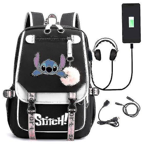 Stitch USB Laddningsbar Skolryggsäck för Pojkar och Flickor