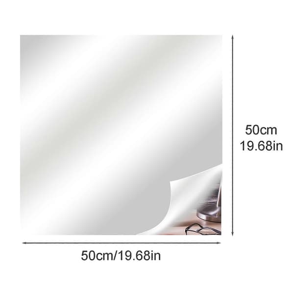 Self-Adhesive Acrylic Mirror, Mirror Tiles, Flexible Mirror Sheets Wall Decals, Frameless Mirror 50cm*50cm*0.2mm