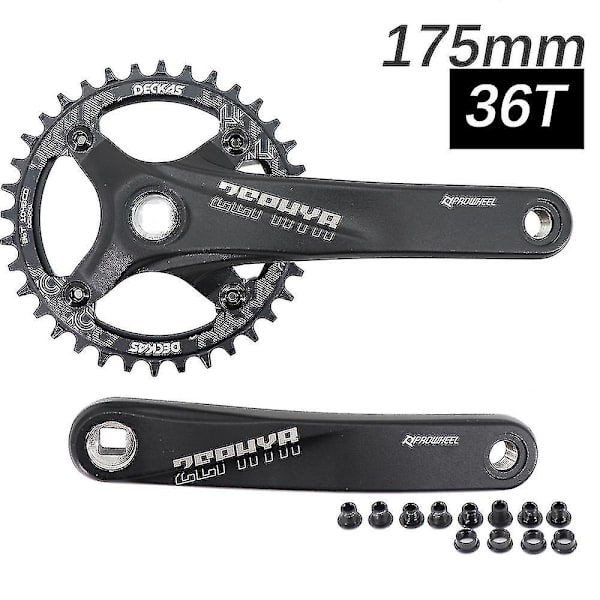 Prowheel Vevarm Square Hole MTB-cykel 104bcd 170mm 175mm Deckas Kedjekrans Mountain Bike 30t 32 34 36 38 40t 1x 2x 1 2 Växlar 175mm and 36T