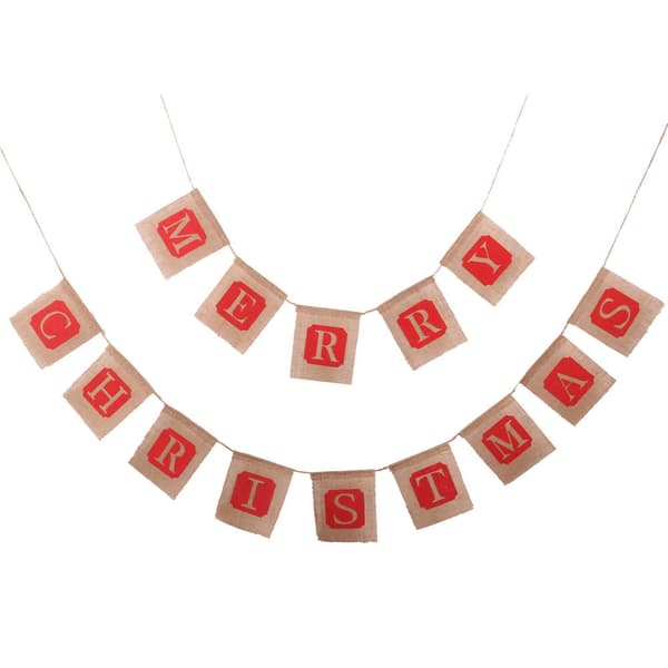 Julepynt, linbanner med 'God Jul'