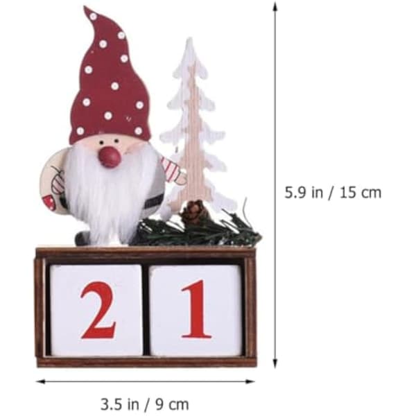 Julekalender i tre, måneds- og datovisning, dekorasjon