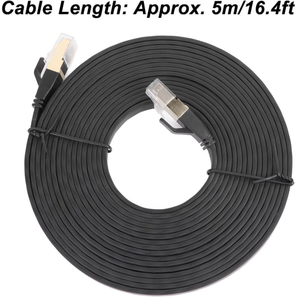 Cat 8 Ethernet-kabel Höghastighetsöverföring dubbelskärmad kategori 8 platt design helt kompatibel