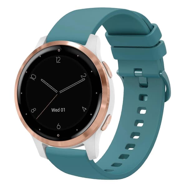 Silikoninen kellon ranneke Garmin Vivoactive 4S -kellolle Pine Green