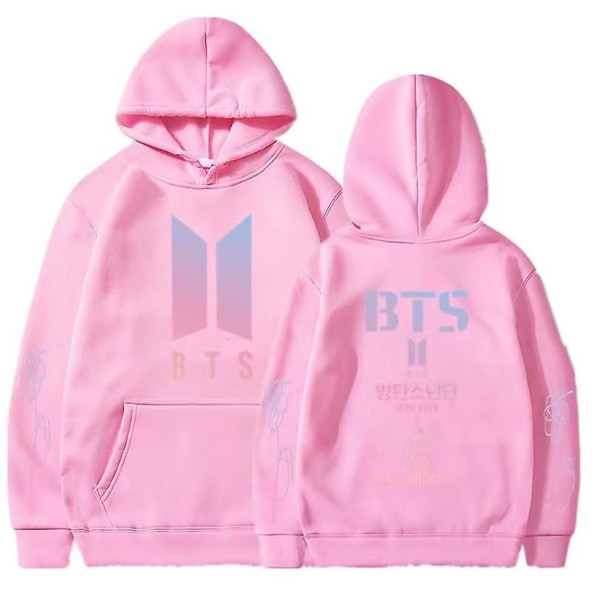 Bts Unisex Huvtröja med Huva Casual Hoodie Cosplay Jacka Topp pink 2XL