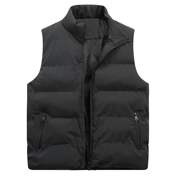 Seeunique Herrarnas Lättvikts Packbar Dunväst Ärmlös Quiltjacka Kappa Black 2XL