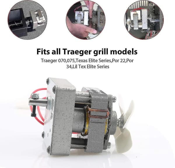 Sneglmotor til Traeger Grill Modeller, Pit Boss Træpillegrill, Snegl Drivmotor Kit Grill Udskiftningsdele Til Z Grills Og Camp Chef P