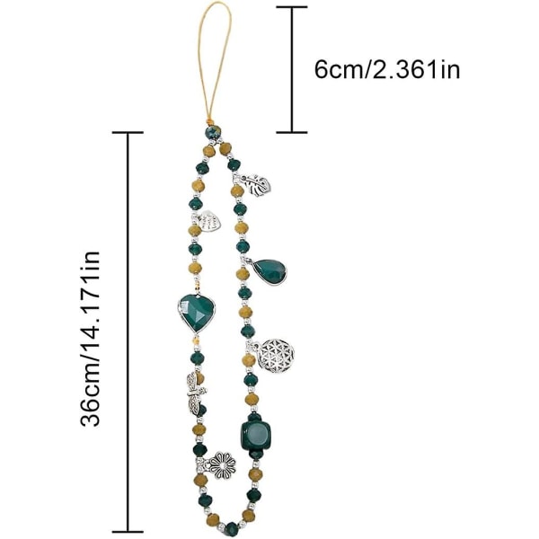 Mobiltelefon-snor, 1 stk Rosa Krystallperle Anti-tapt Mobiltelefonveske Med Hengekjede Rosa green