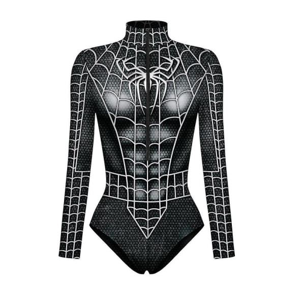 Kvinnor Spiderman Skeleton Bone Ram Leotard Body Halloween Party Fancy Dress Cosplay Kostym style2 S